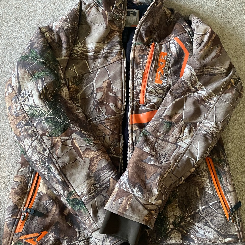 FXR Camouflage Jacket with Orange Accents
